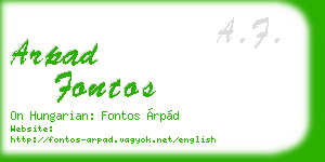 arpad fontos business card